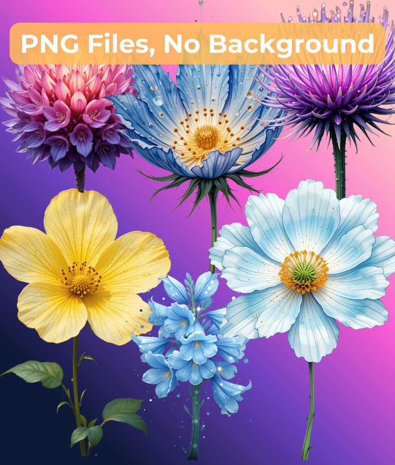 Fantasy Wildflower Clipart Bundle - CraftNest - Digital Crafting and Art