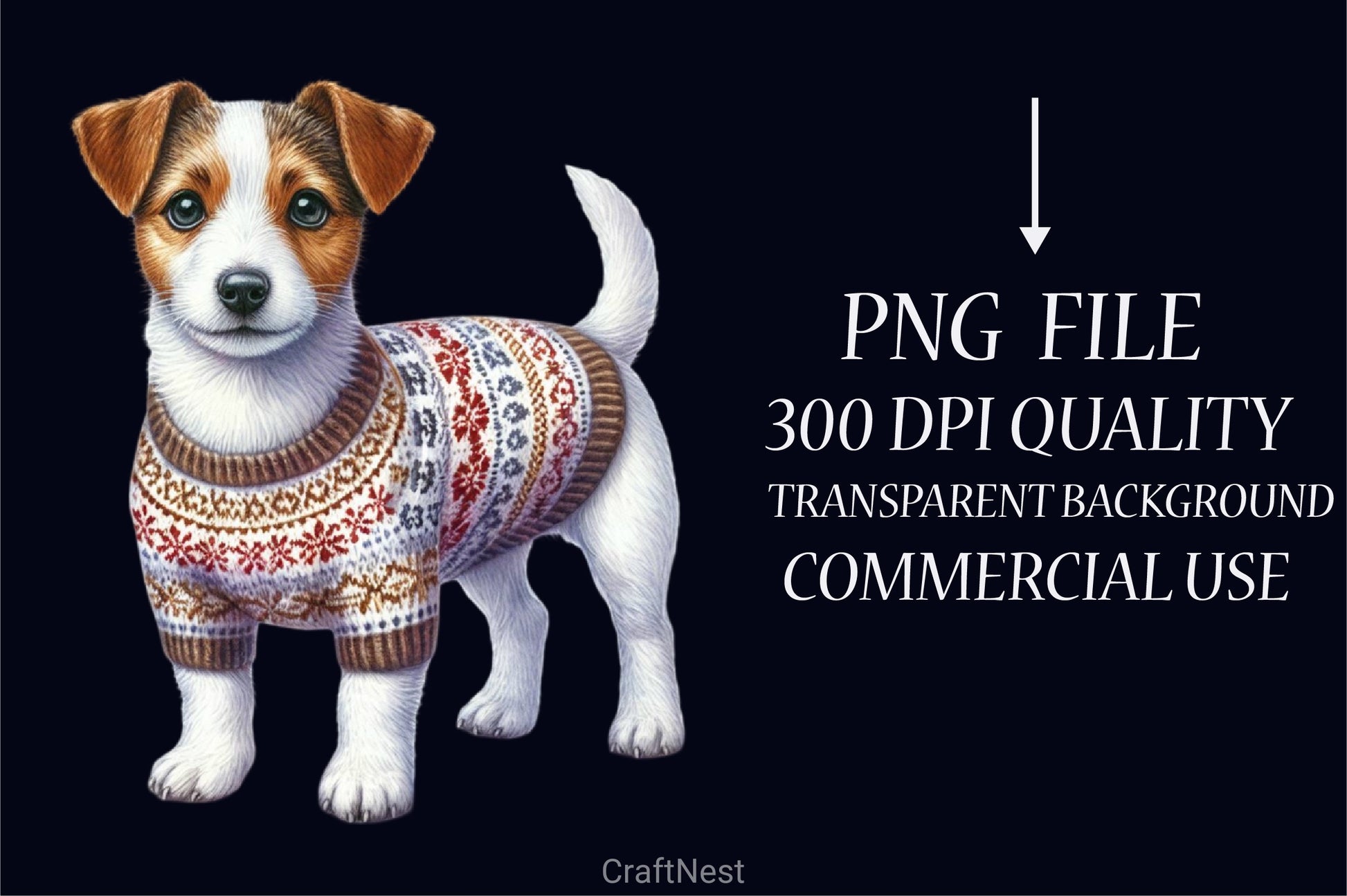 Christmas Jack Russell Terrier Clipart Bundle - CraftNest - Digital Crafting and Art