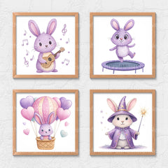 Purple Bunnies Clipart Bundle - CraftNest - Digital Crafting and Art