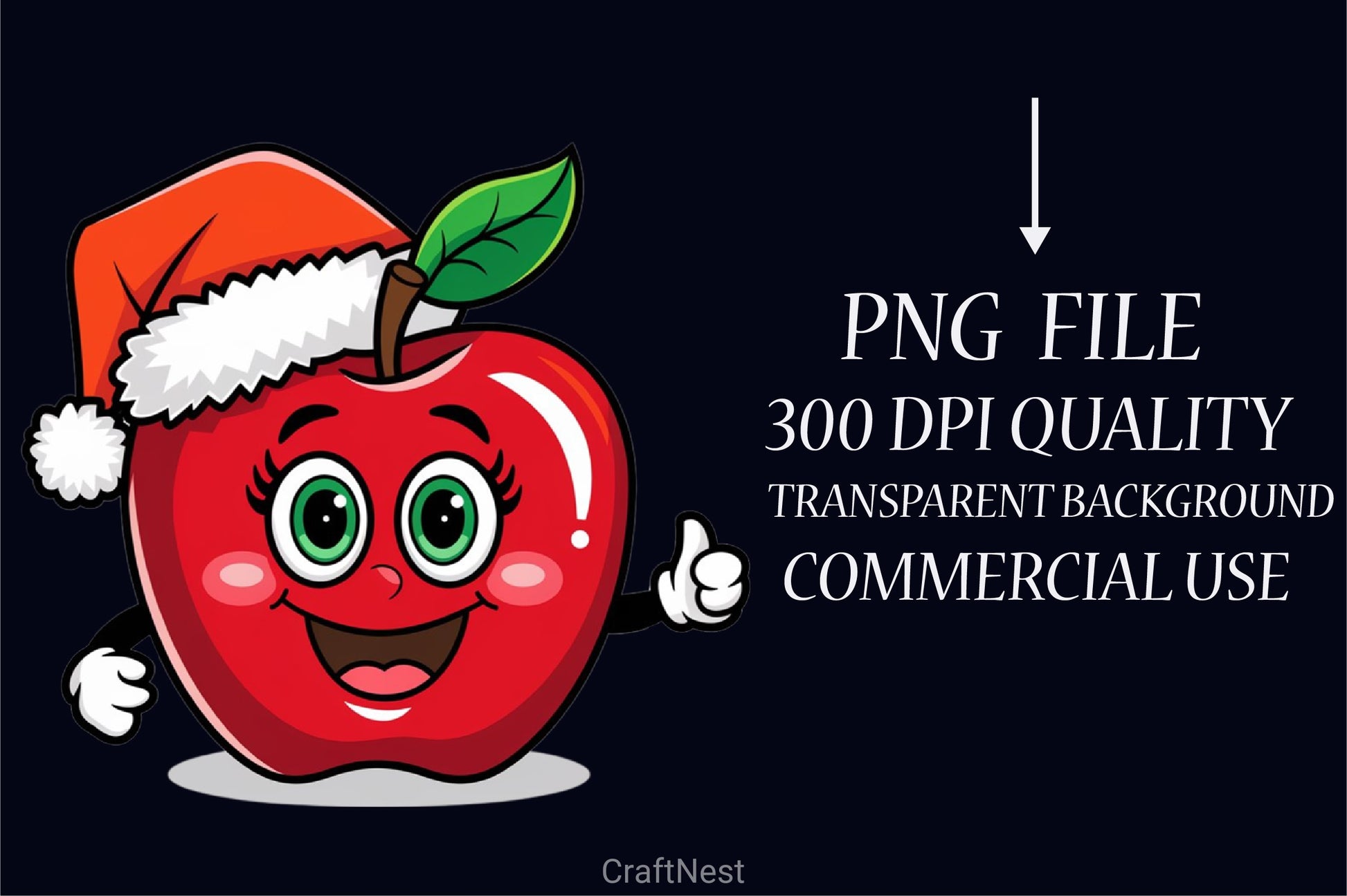 Christmas Apple Santa Hat Clipart Bundle - CraftNest - Digital Crafting and Art