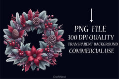 Maroon Christmas Clipart Bundle - CraftNest - Digital Crafting and Art