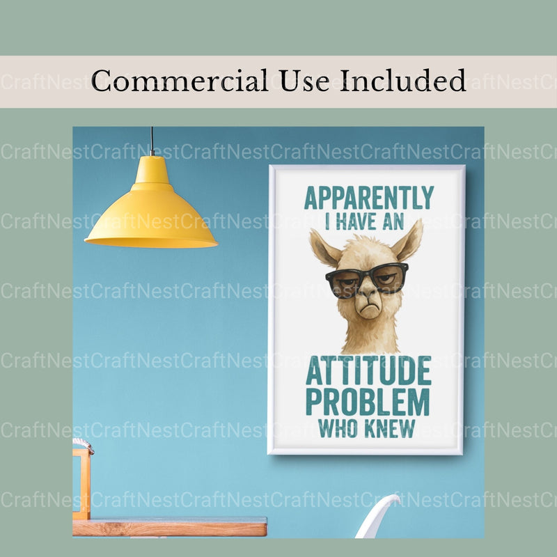 Attitude Problem Llama Clipart Bundle - CraftNest - Digital Crafting and Art