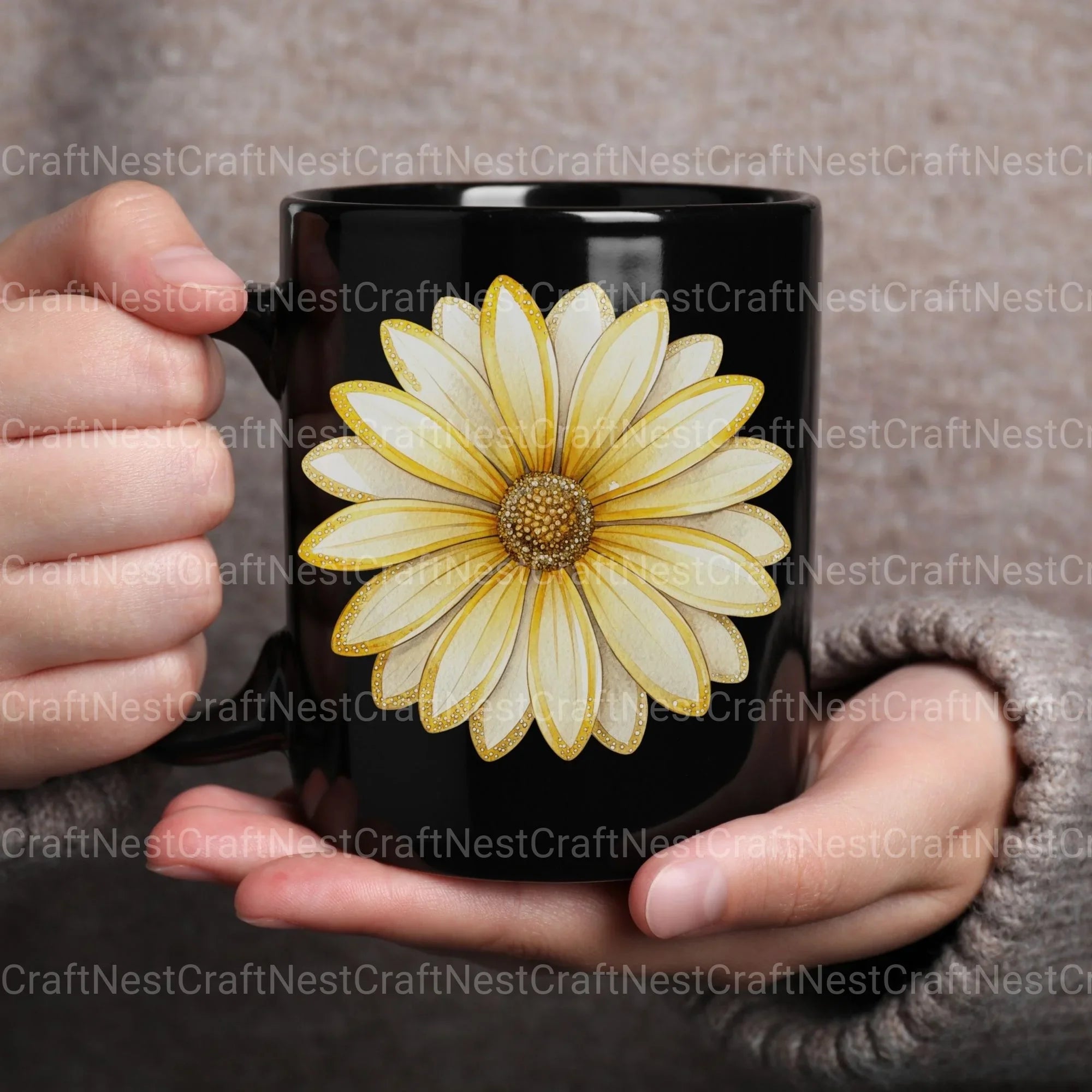 Daisies Glitter Clipart Bundle - CraftNest - Digital Crafting and Art