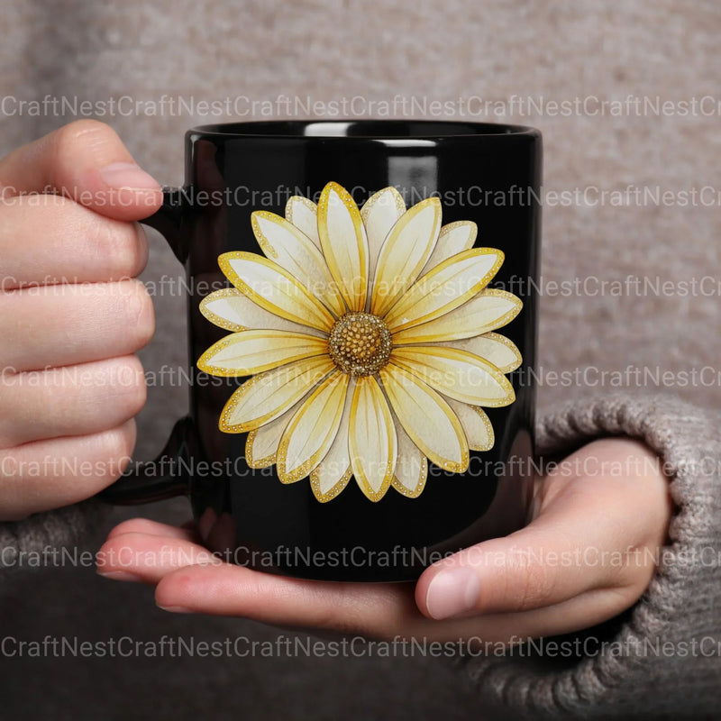 Daisies Glitter Clipart Bundle - CraftNest - Digital Crafting and Art