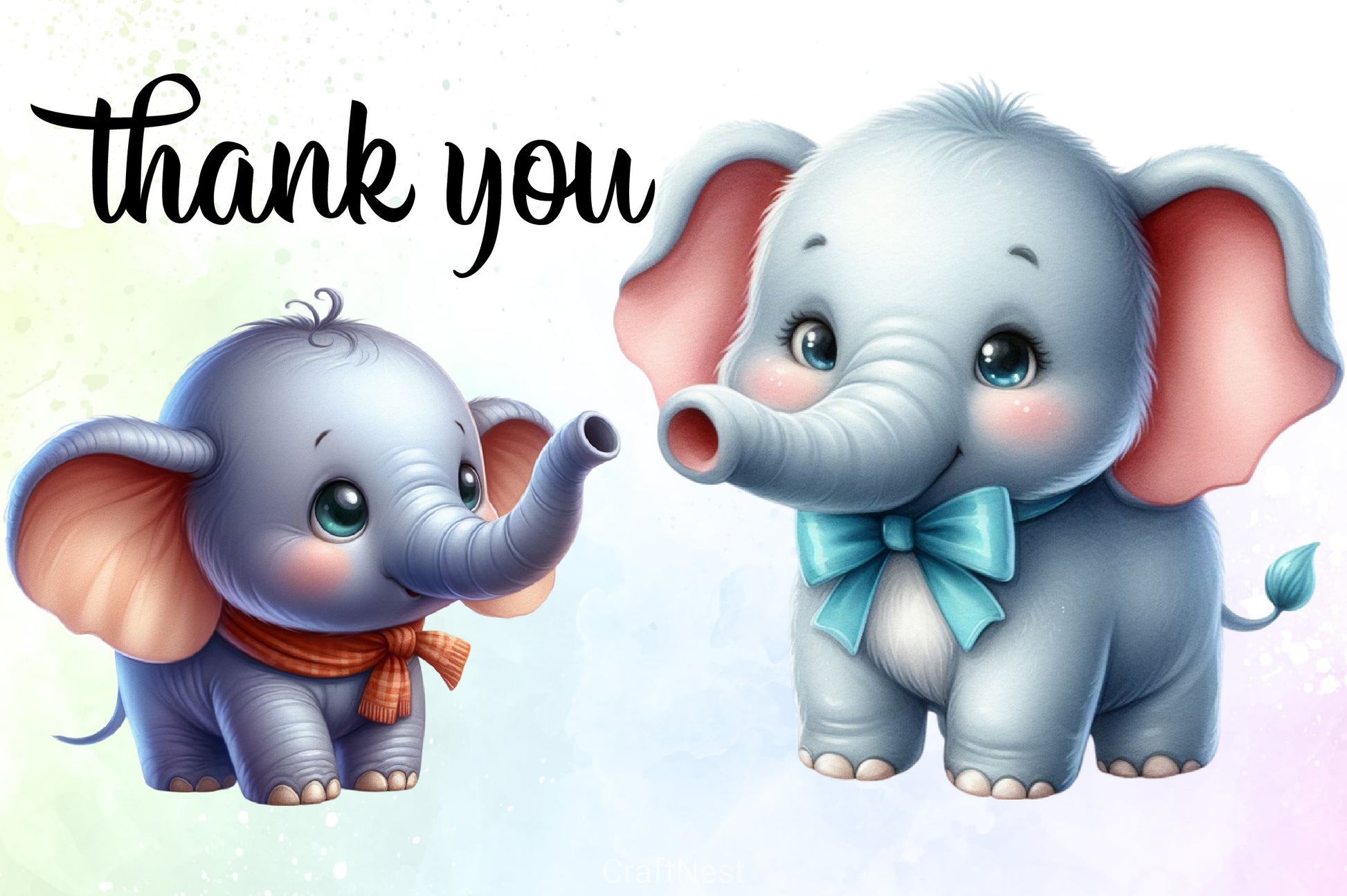 Cute Elephant Clipart Bundle - CraftNest - Digital Crafting and Art