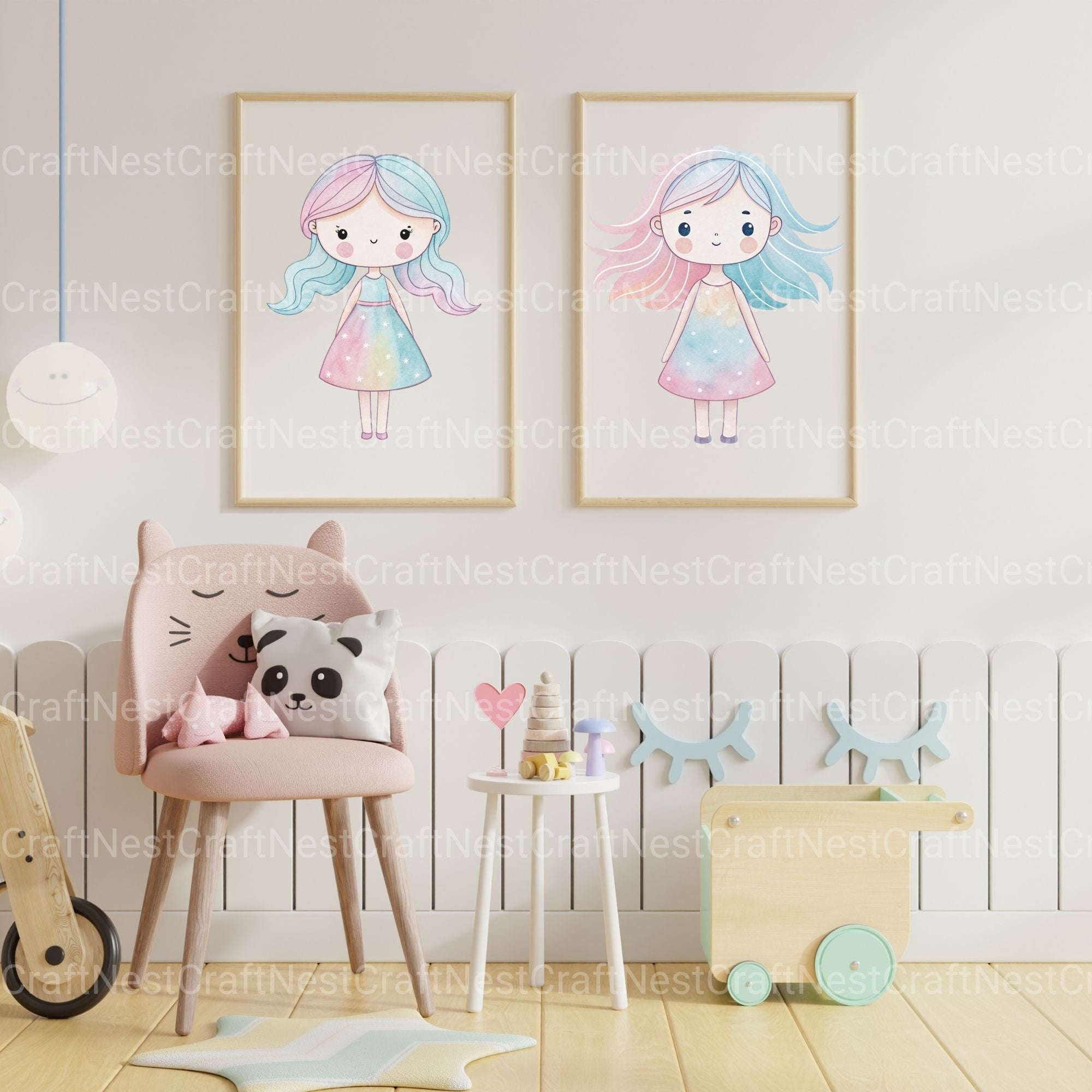 Whimsical Girls Clipart Bundle - CraftNest - Digital Crafting and Art