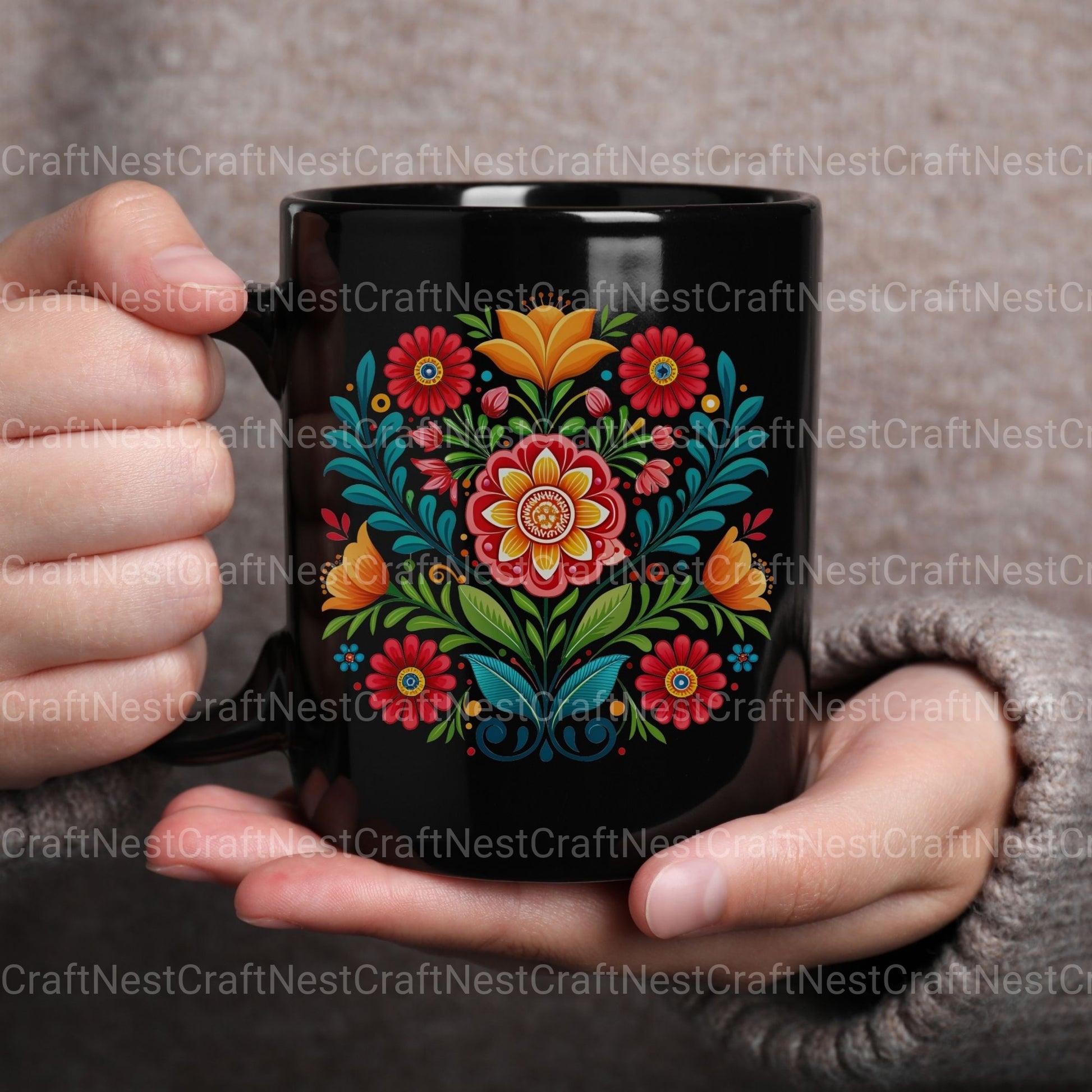 Mexican Flowers 3 Clipart Bundle - CraftNest - Digital Crafting and Art