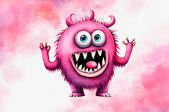 Pink Funny Monster 3D Clipart Bundle - CraftNest - Digital Crafting and Art