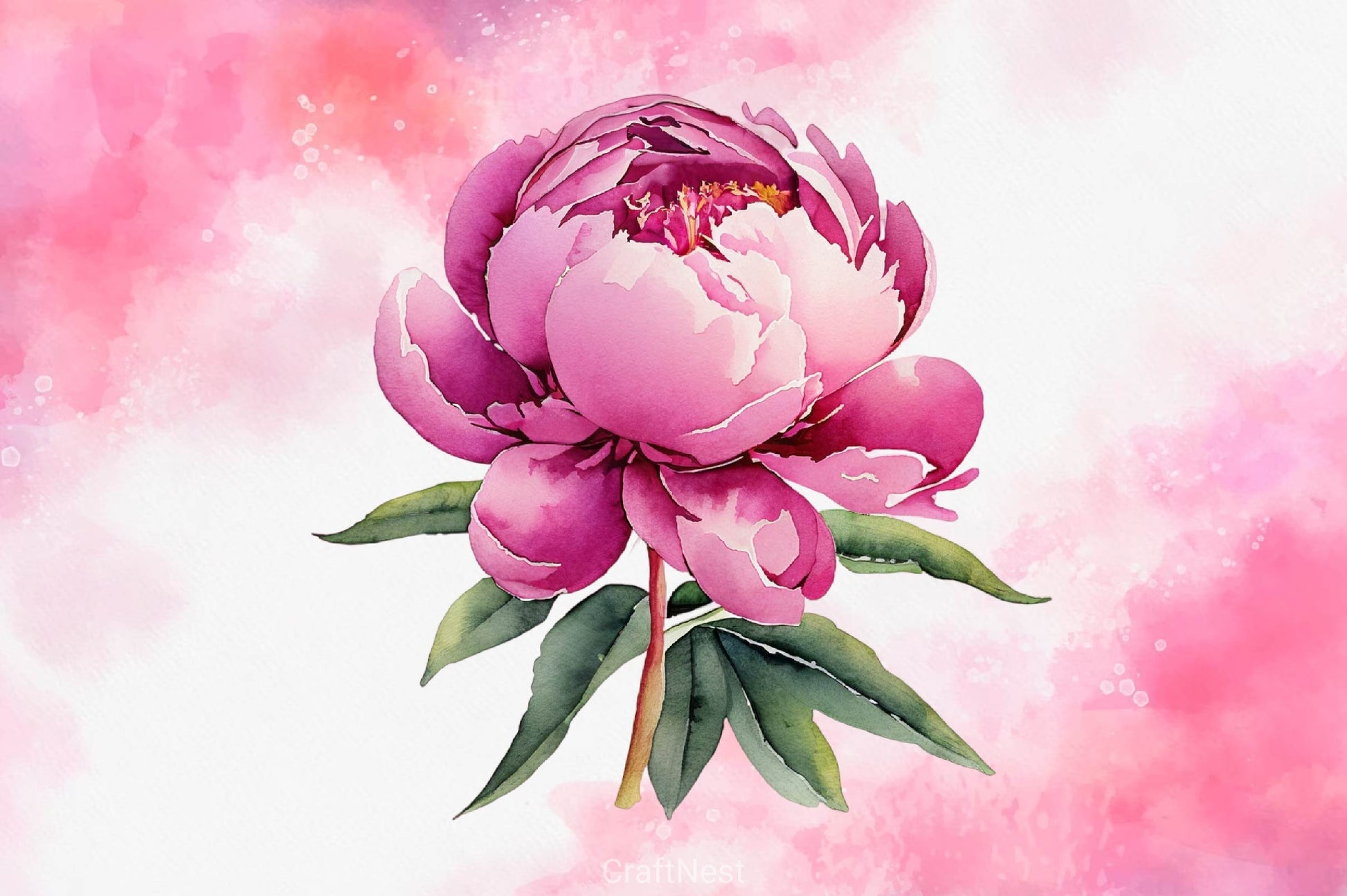 Pink Peony Set Clipart Bundle - CraftNest - Digital Crafting and Art