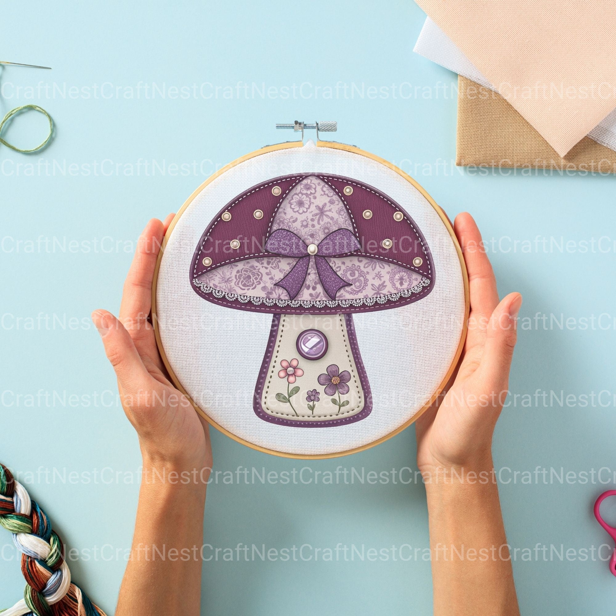 Quilted Mushrooms Clipart Bundle - CraftNest - Digital Crafting and Art