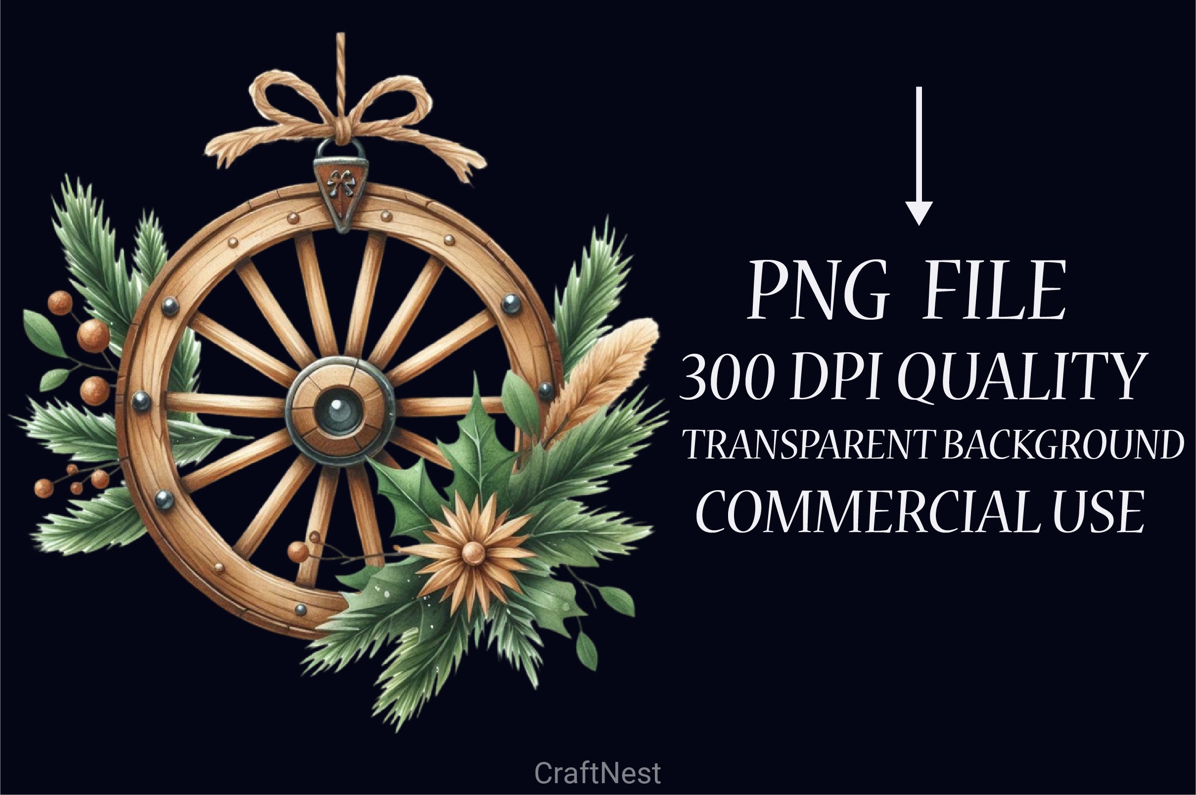 Christmas Wagon Wheel Ornament Clipart Bundle - CraftNest - Digital Crafting and Art