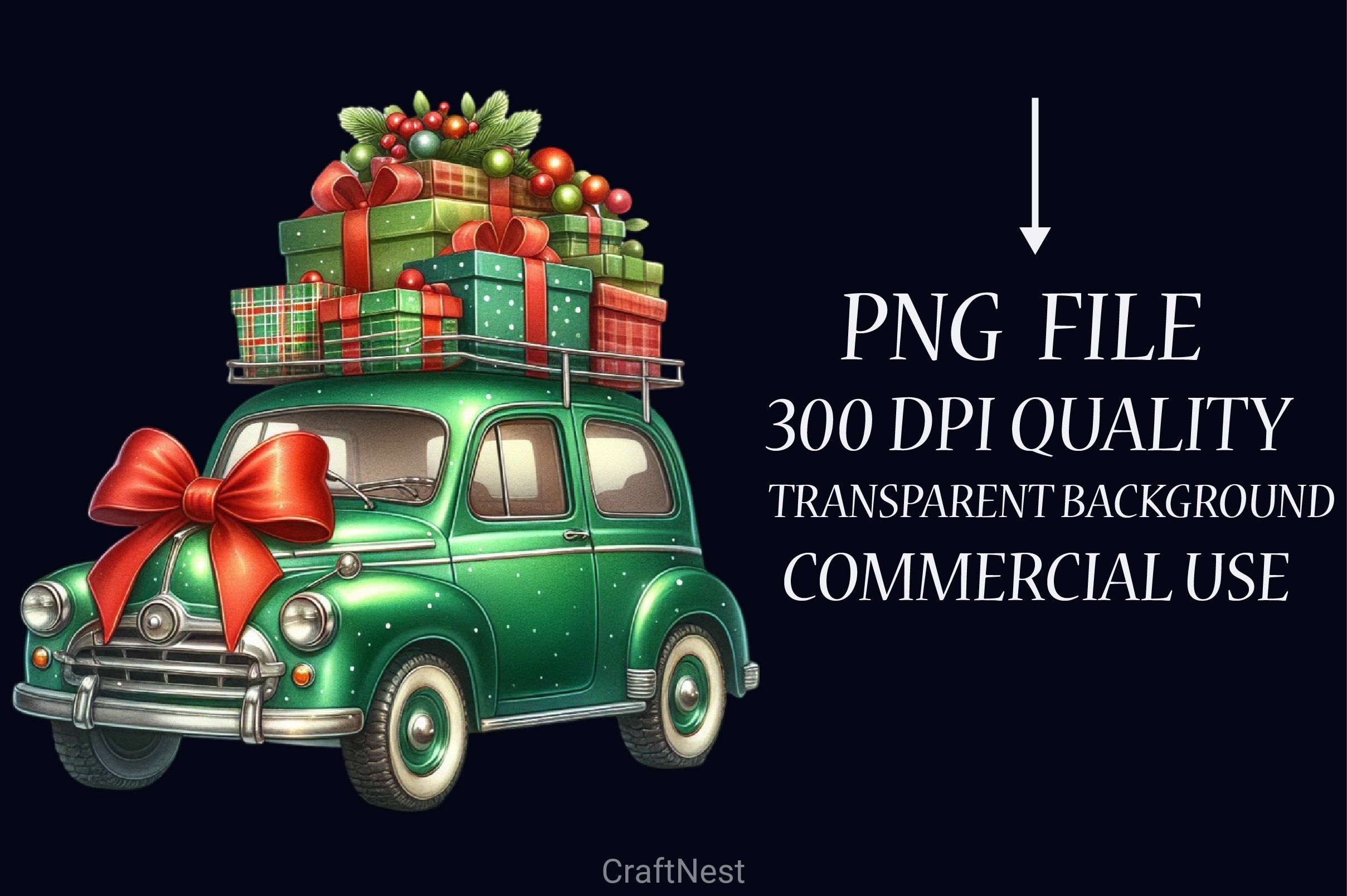 Christmas Car Gifts Clipart Bundle - CraftNest - Digital Crafting and Art