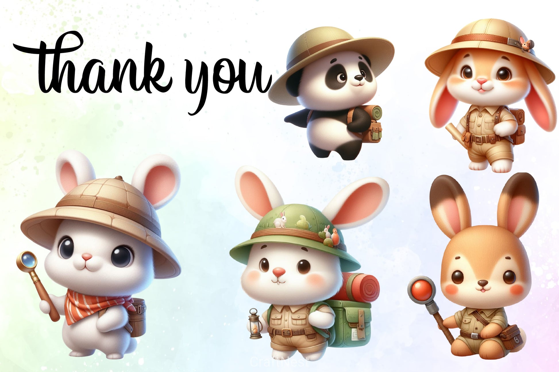 Baby Safari Animals Clipart Bundle - CraftNest - Digital Crafting and Art