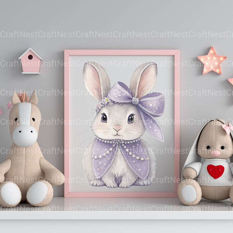 Bunnies Coquette Bow Clipart Bundle - CraftNest - Digital Crafting and Art