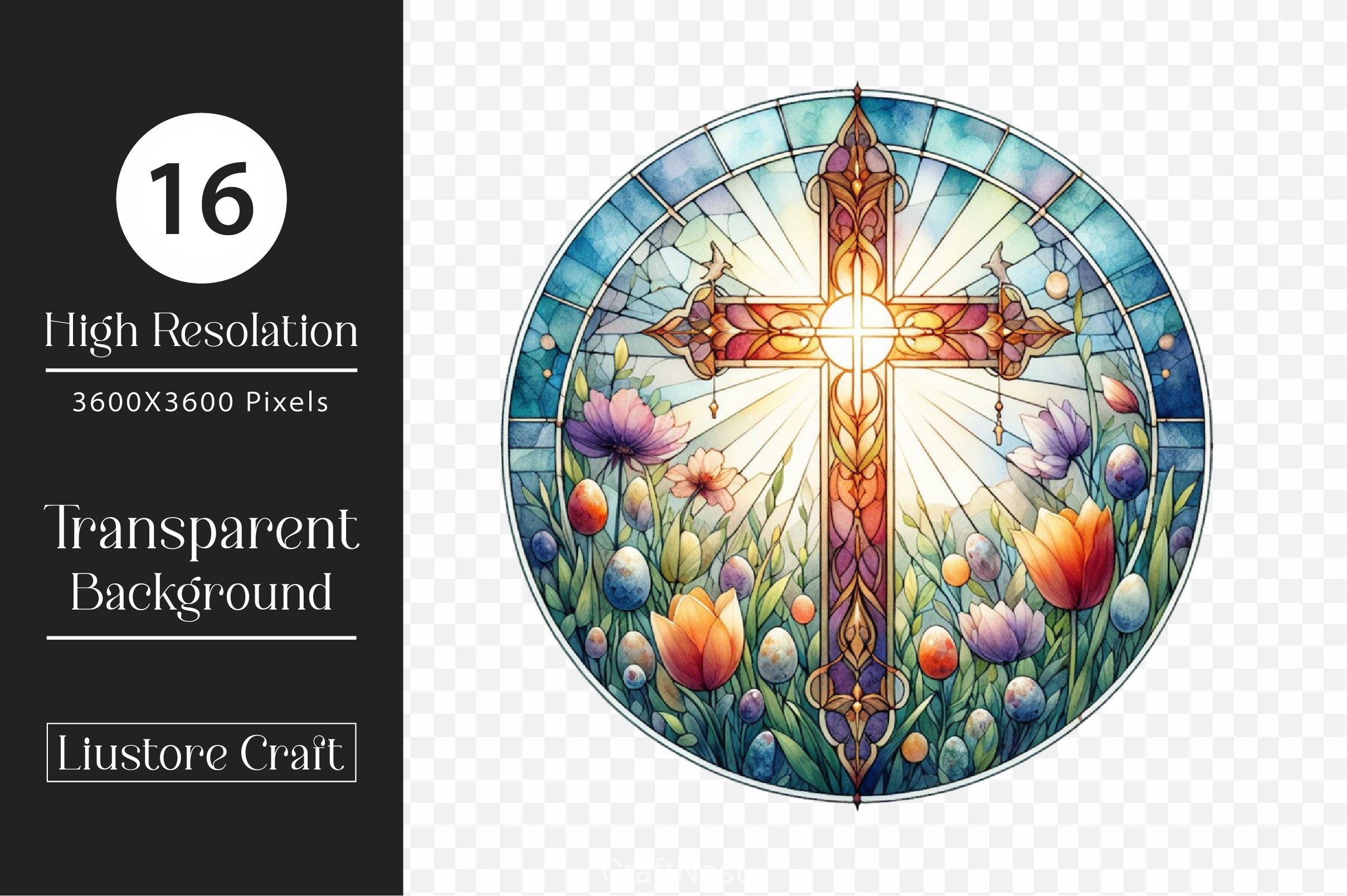 Stained Glass Christian Cross Clipart Bundle - CraftNest - Digital Crafting and Art