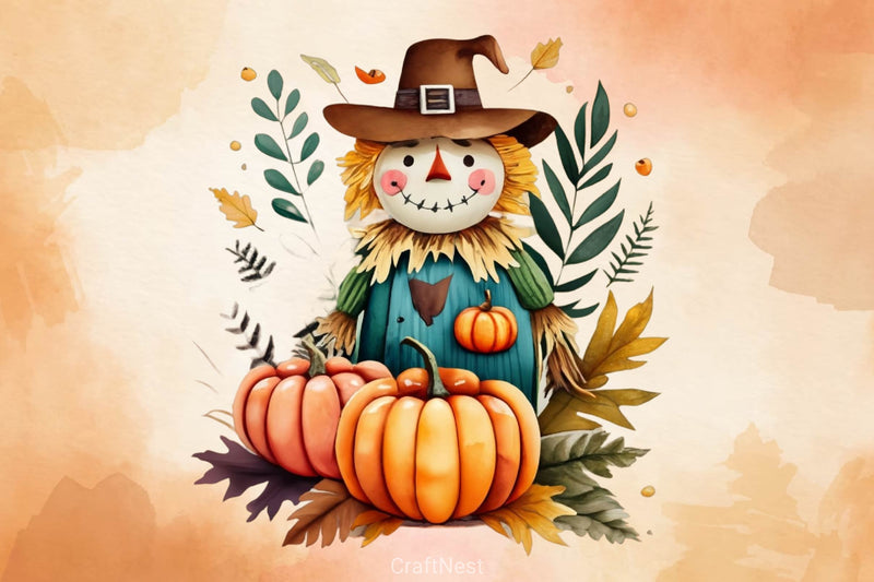 Scarecrow Autumn Clipart Bundle 2 - CraftNest - Digital Crafting and Art