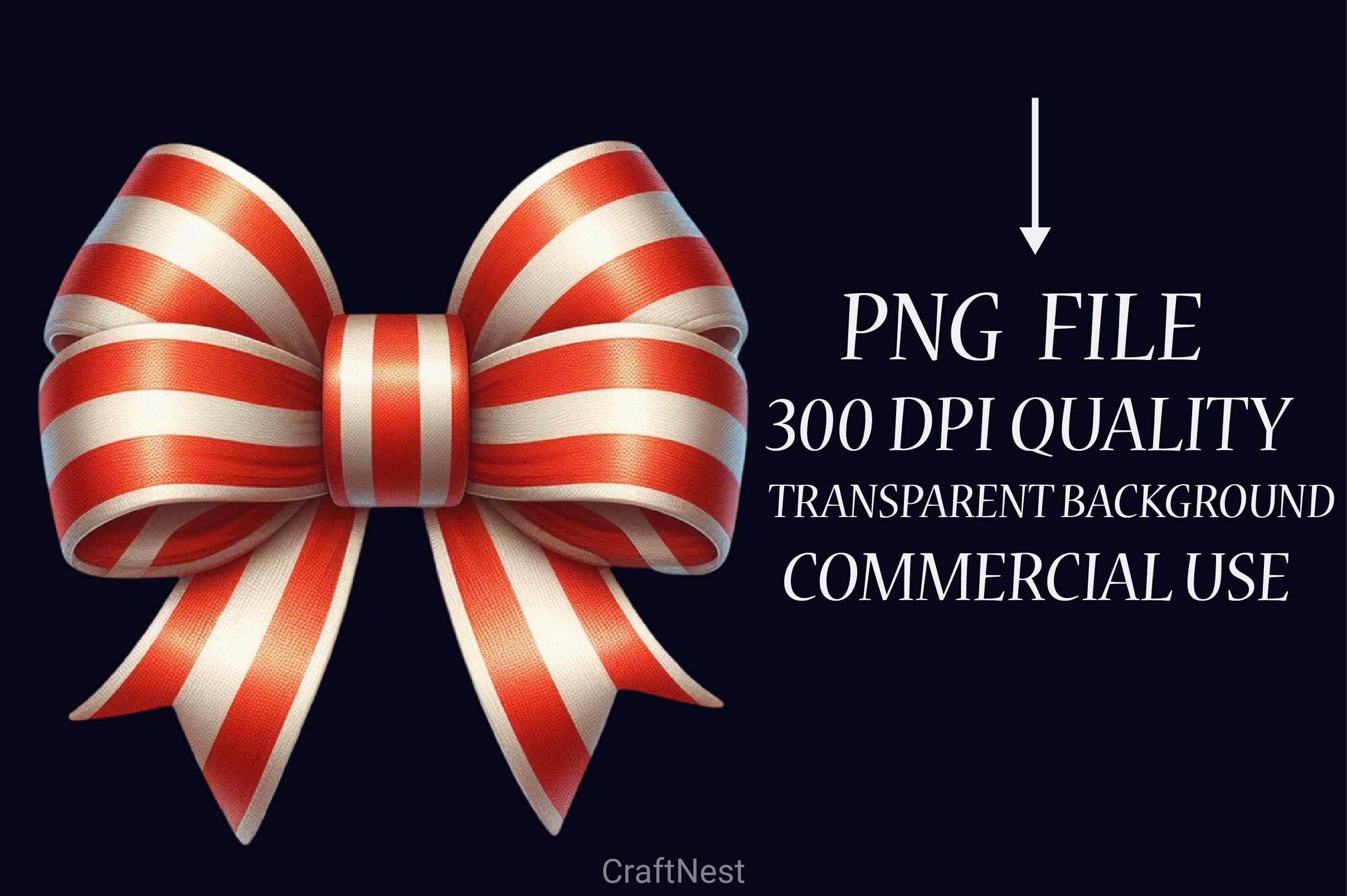 Christmas Candy Cane Bows Clipart Bundle - CraftNest - Digital Crafting and Art