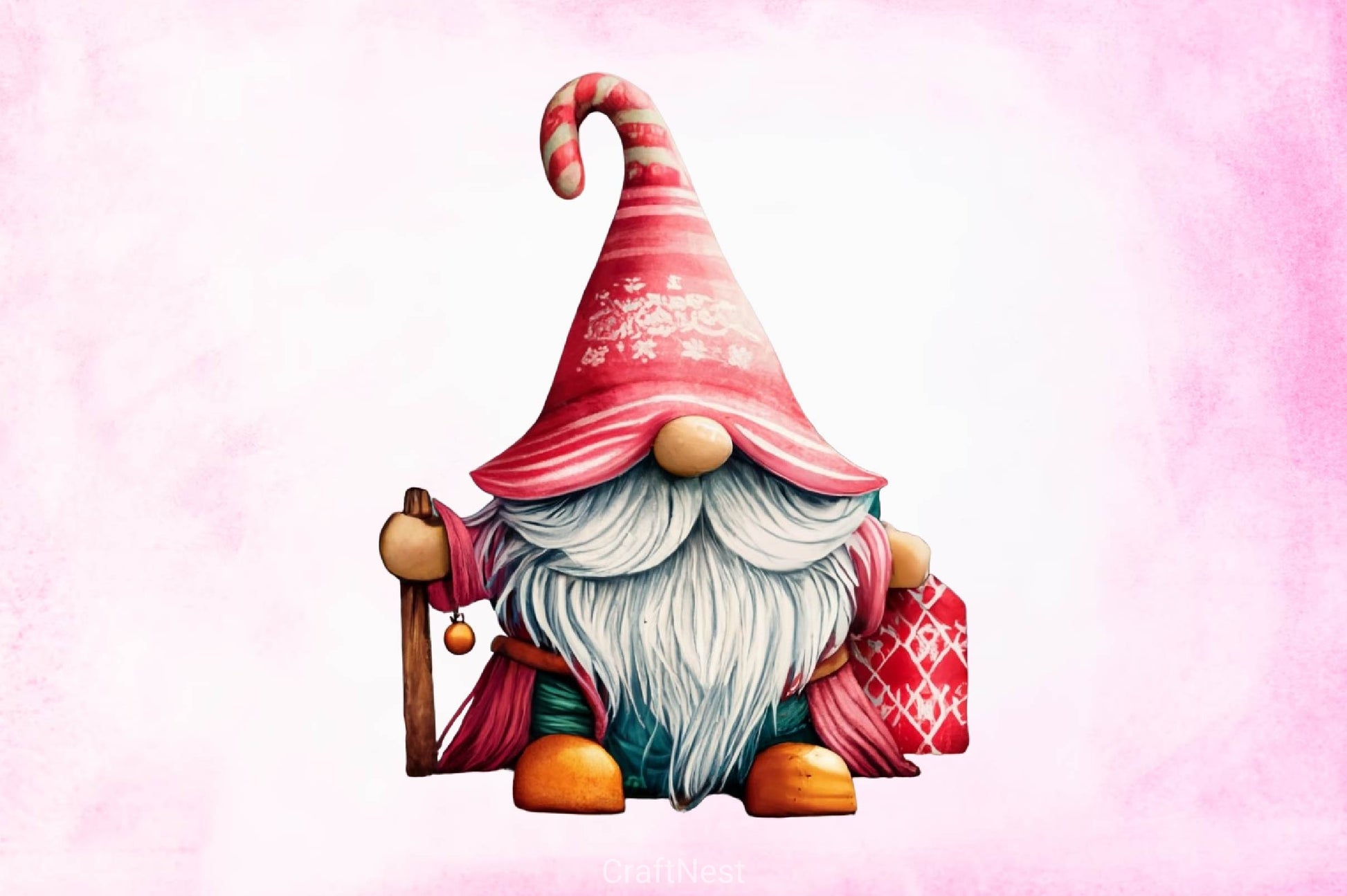 Pink Christmas Gnome Steal Clipart Bundle - CraftNest - Digital Crafting and Art