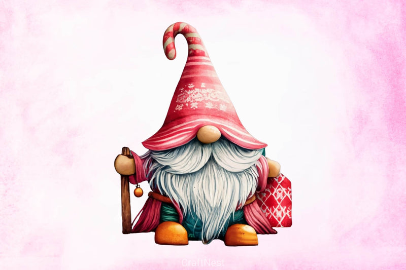 Pink Christmas Gnome Steal Clipart Bundle - CraftNest - Digital Crafting and Art