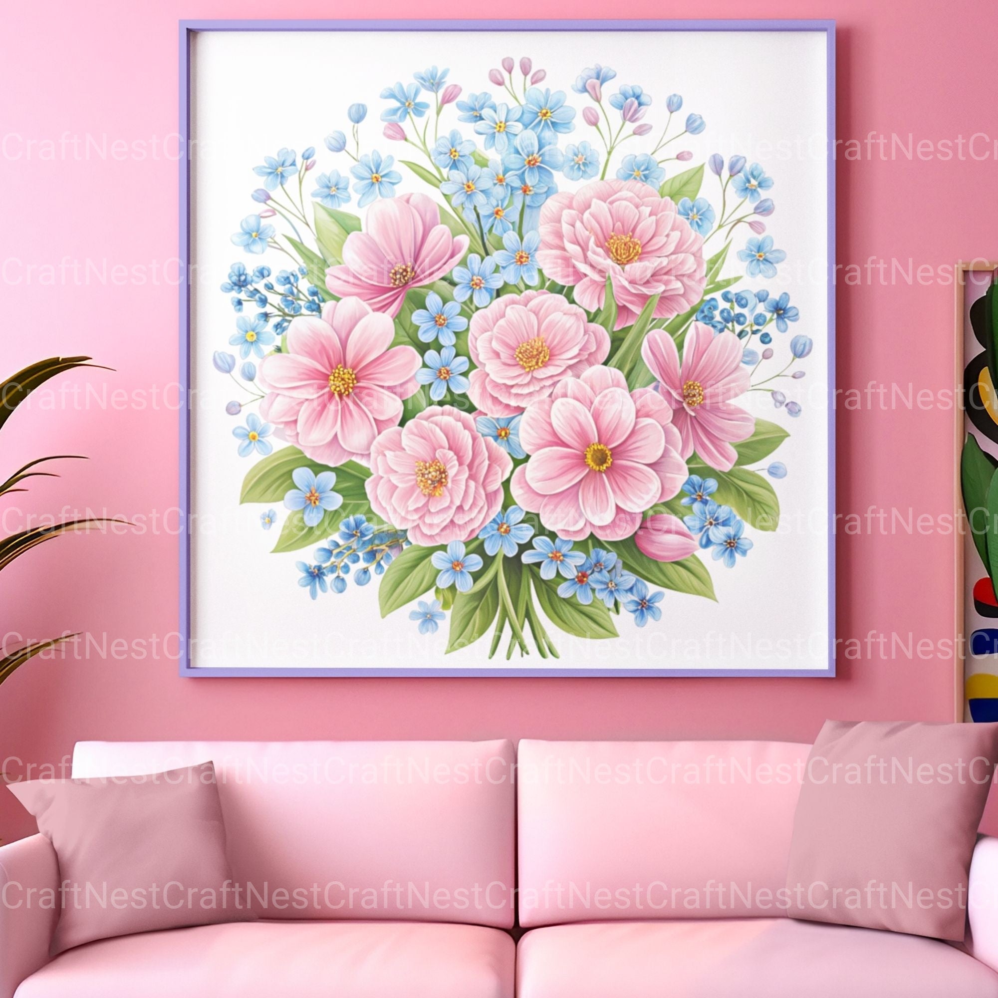 Pink Coquette Flowers Clipart Bundle - CraftNest - Digital Crafting and Art