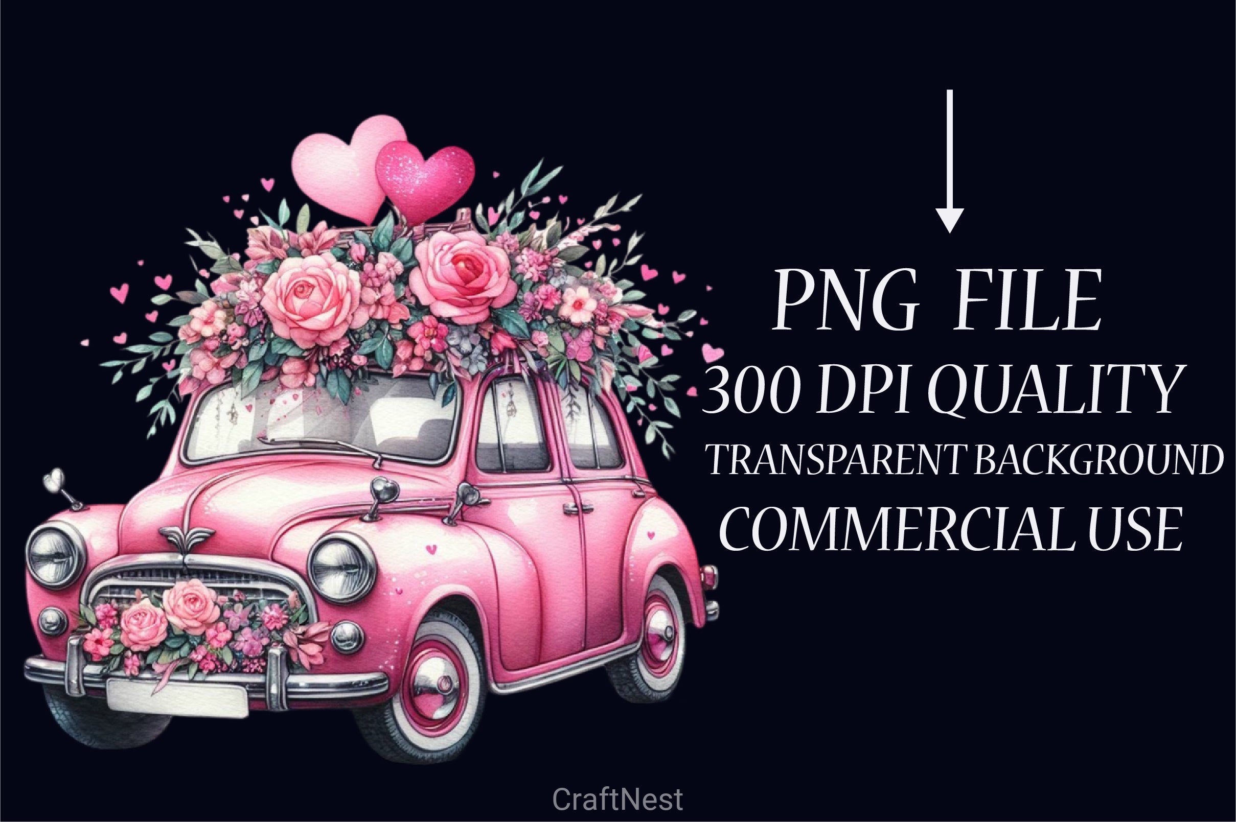 Valentine's Day Car Clipart Bundle - CraftNest - Digital Crafting and Art