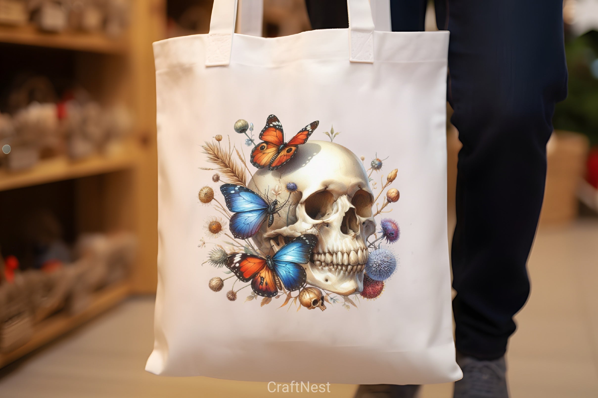 Floral Skull & Butterflies Clipart Bundle - CraftNest - Digital Crafting and Art