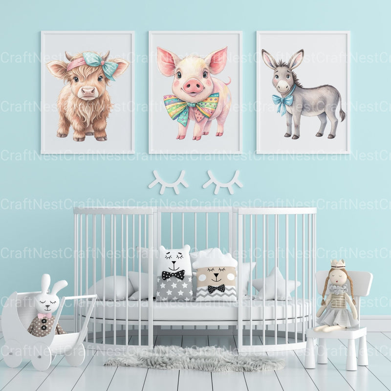 Farm Animal Coquette Clipart Bundle - CraftNest - Digital Crafting and Art