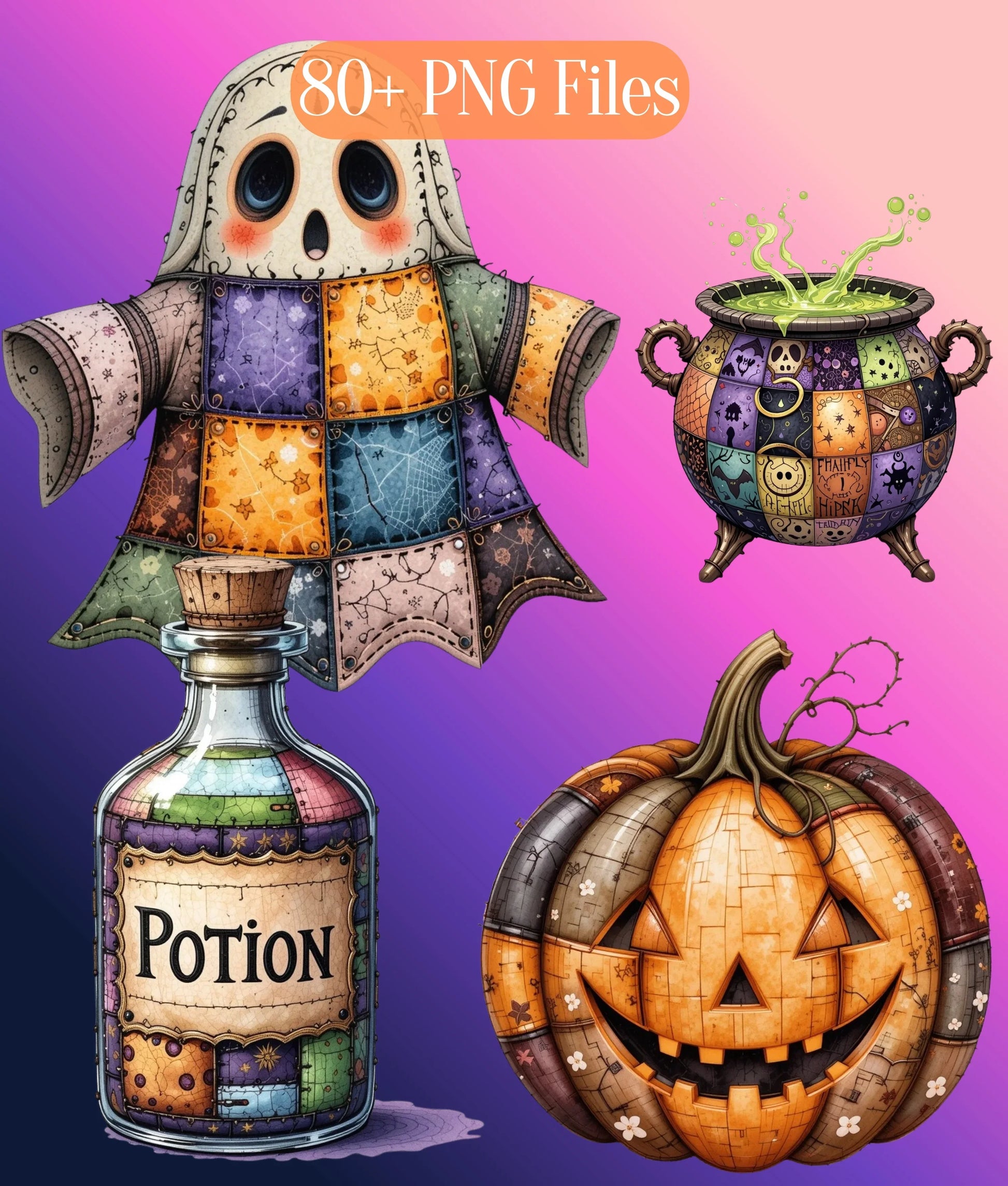 Halloween Patchwork Clipart Bundle - CraftNest - Digital Crafting and Art