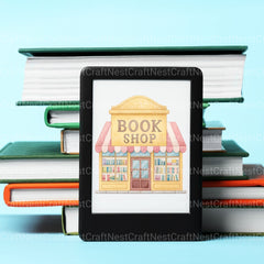 Book Shop & Bookshelves Clipart Bundle - CraftNest - Digital Crafting and Art
