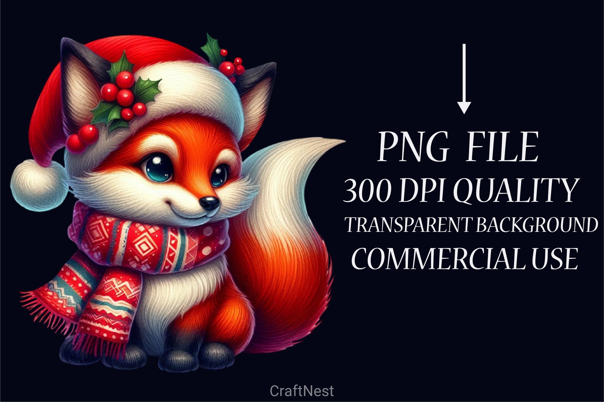 Christmas Fox Clipart Bundle - CraftNest - Digital Crafting and Art