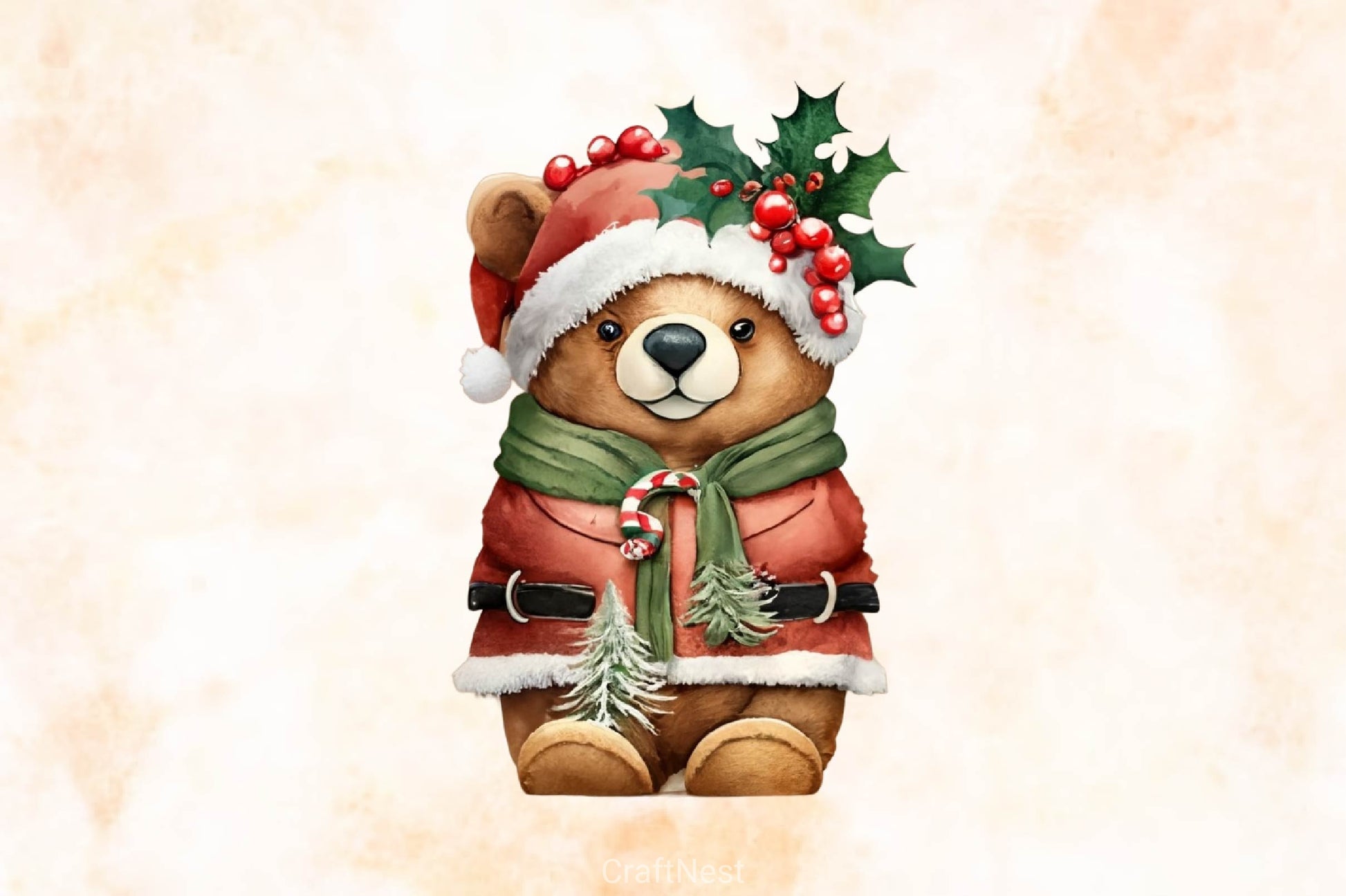 Cute Teddy Christmas Clipart Bundle - CraftNest - Digital Crafting and Art