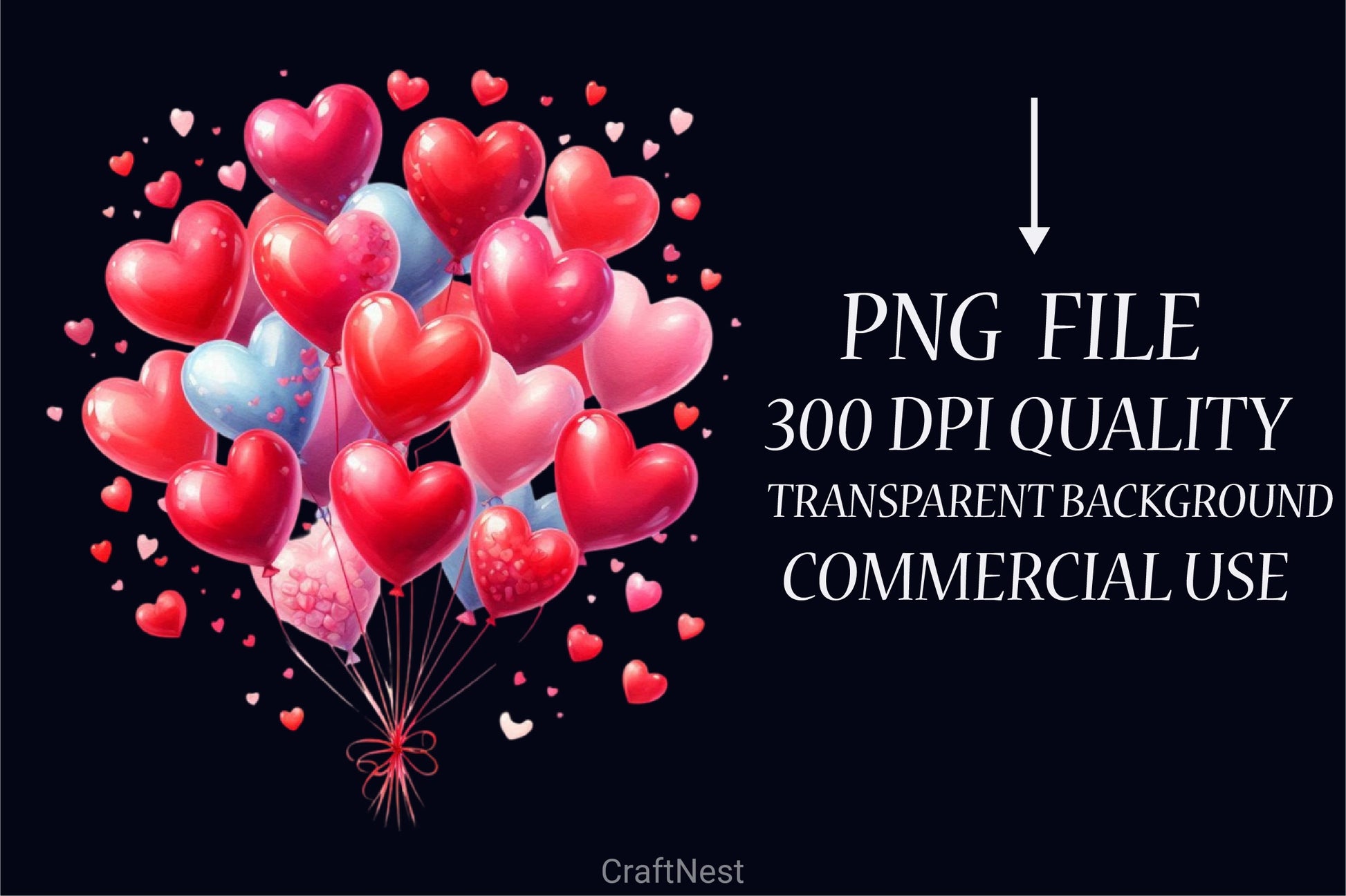 Valentine's Day Balloon Clipart Bundle - CraftNest - Digital Crafting and Art