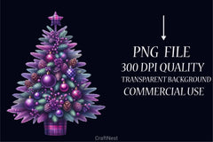 Purple Plaid Christmas Clipart Bundle - CraftNest - Digital Crafting and Art