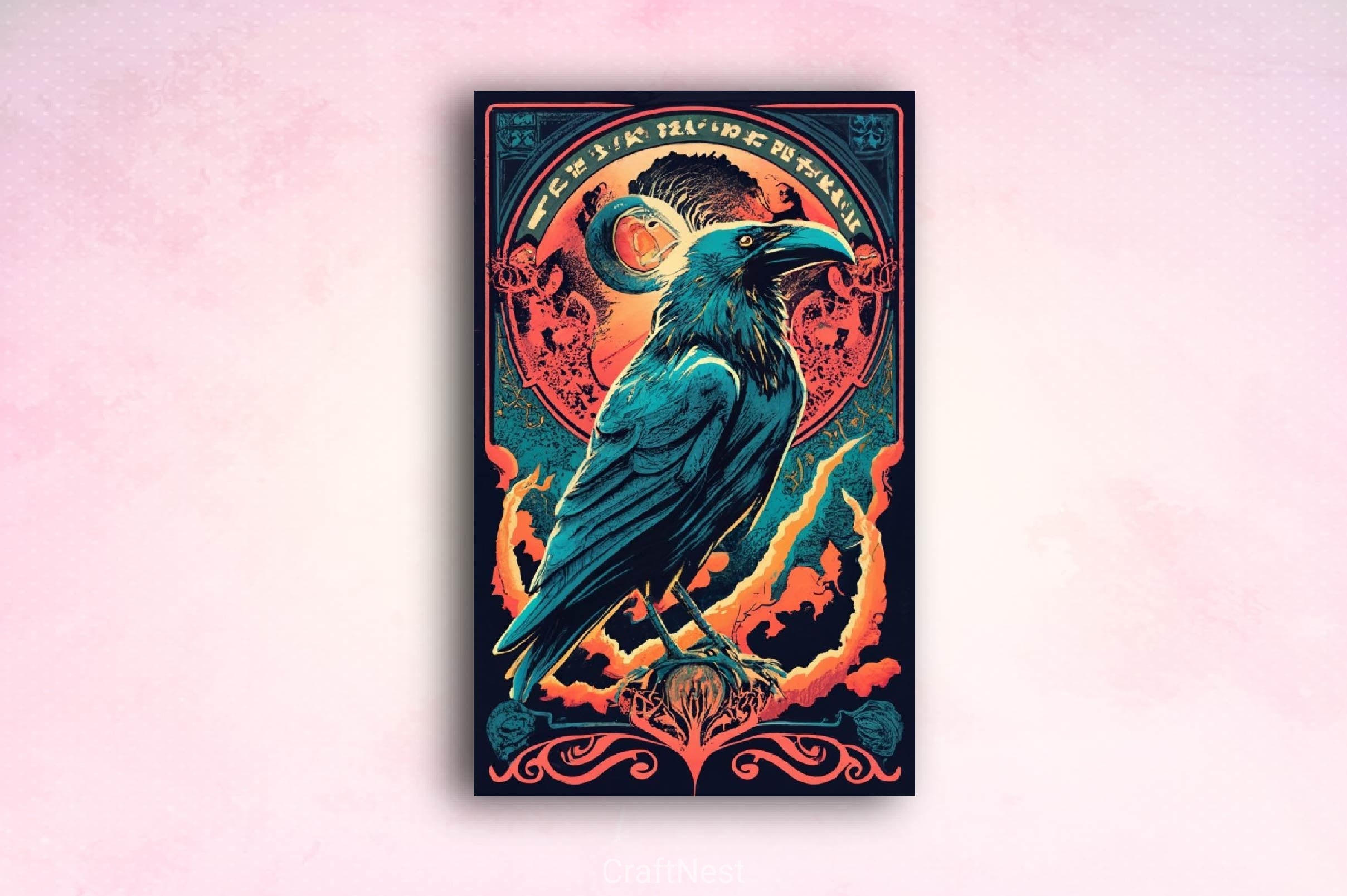 Art Nouveau Raven Clipart Bundle - CraftNest - Digital Crafting and Art