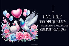 Valentine Doves Clipart Bundle - CraftNest - Digital Crafting and Art