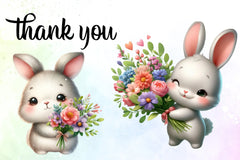 Floral Bunny Clipart Bundle - CraftNest - Digital Crafting and Art