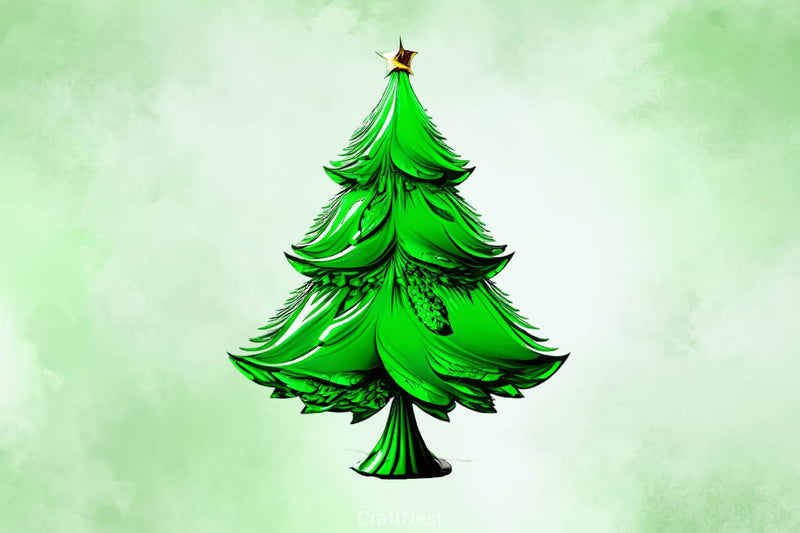 Green Glam Christmas Tree Clipart Bundle - CraftNest - Digital Crafting and Art