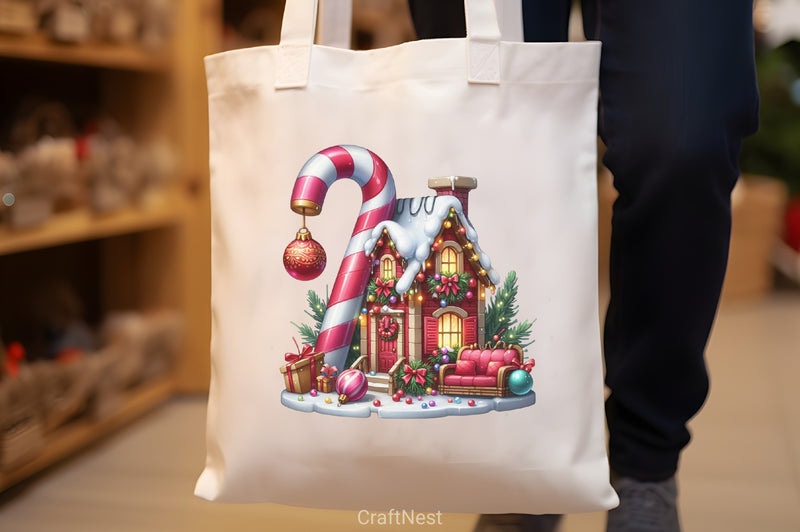 Candy Cane House Clipart Bundle - CraftNest - Digital Crafting and Art