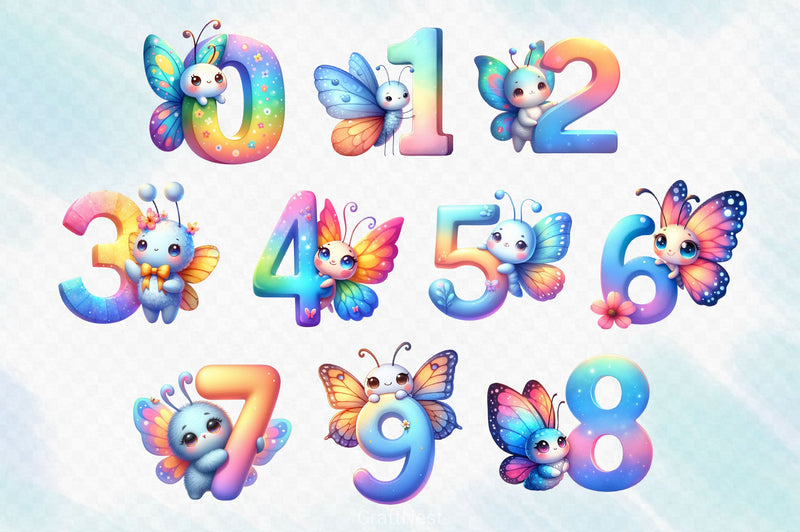 Cute Butterfly Alphabet Clipart Bundle - CraftNest - Digital Crafting and Art