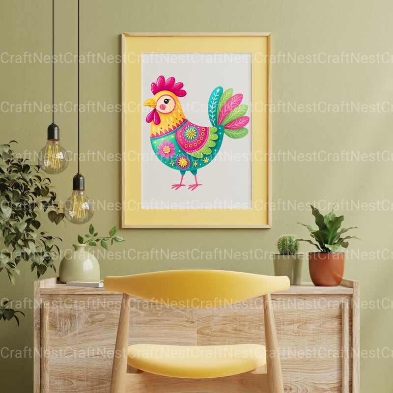 Mexico Inspired Chickens Clipart Bundle - CraftNest - Digital Crafting and Art