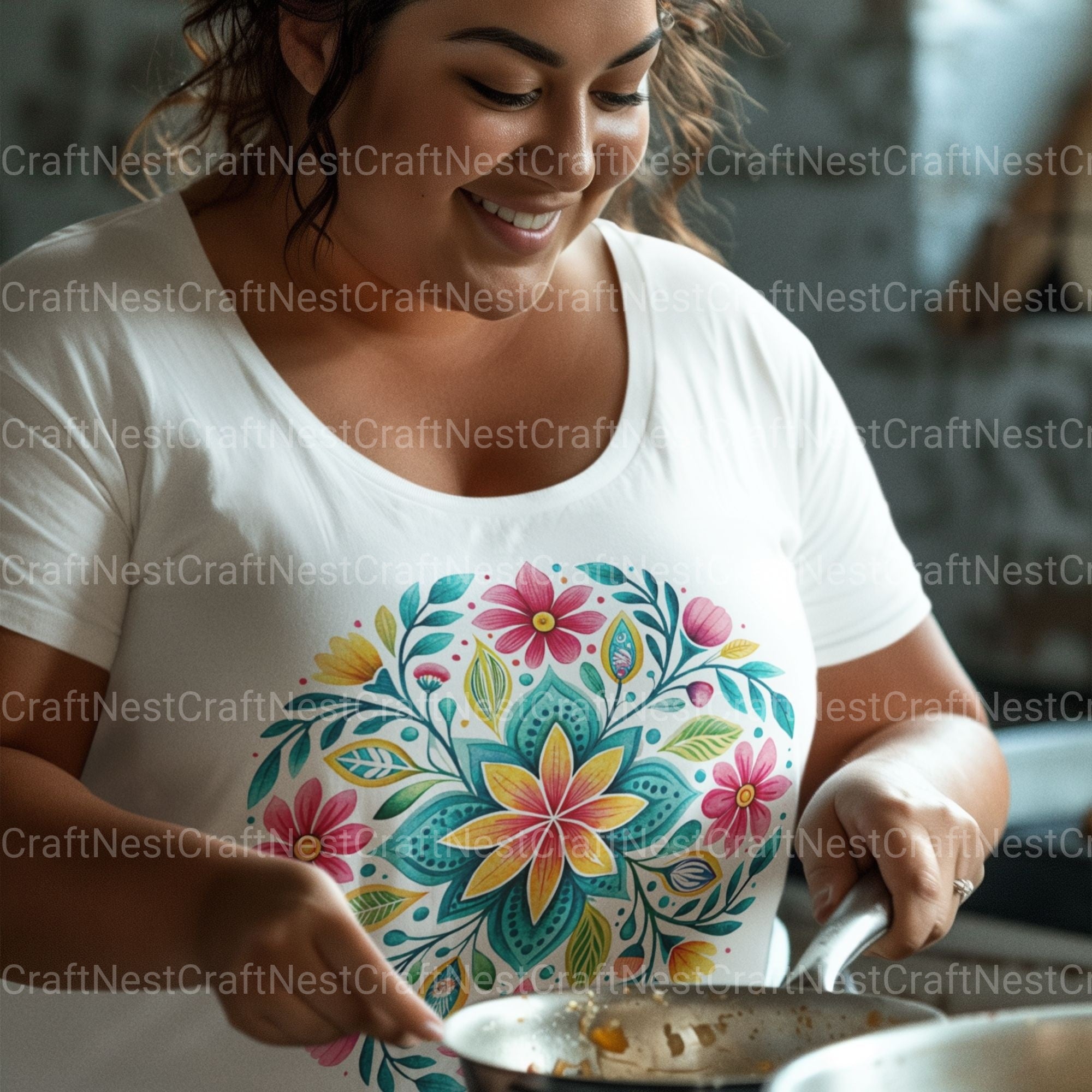 Fiesta Flowers Circle Clipart Bundle - CraftNest - Digital Crafting and Art