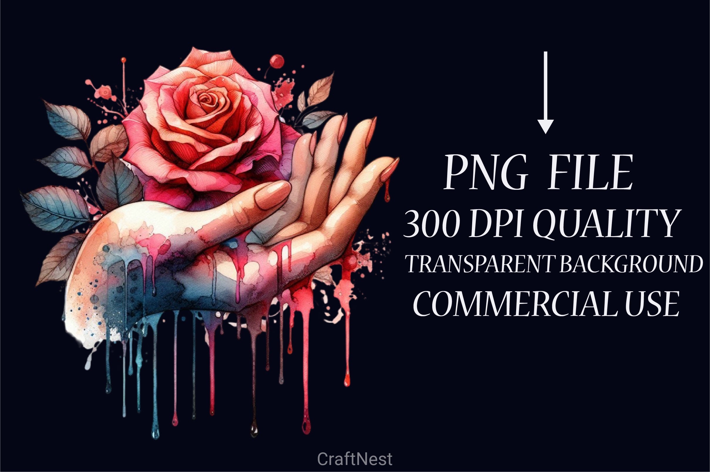 Dripping Rose Clipart Bundle - CraftNest - Digital Crafting and Art