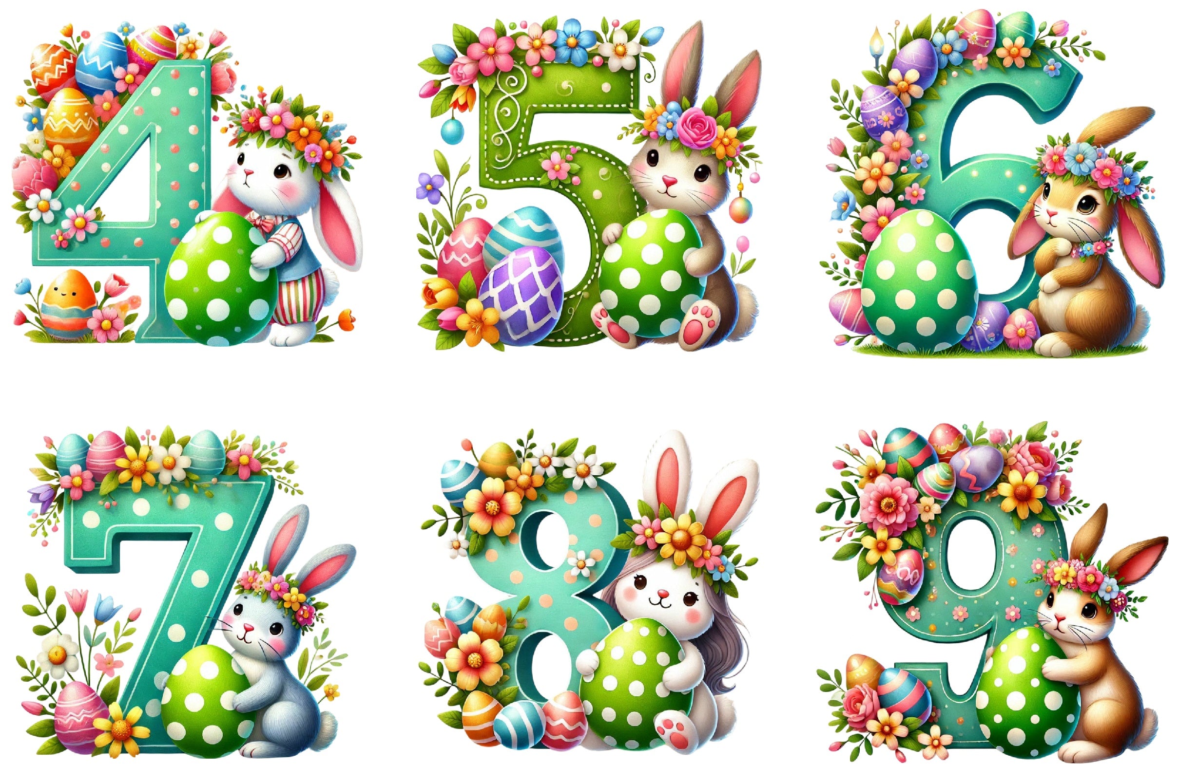 Easter Bunny Alphabet Clipart Bundle 3 - CraftNest - Digital Crafting and Art