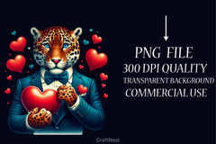 Valentine's Day Jaguar Clipart Bundle - CraftNest - Digital Crafting and Art