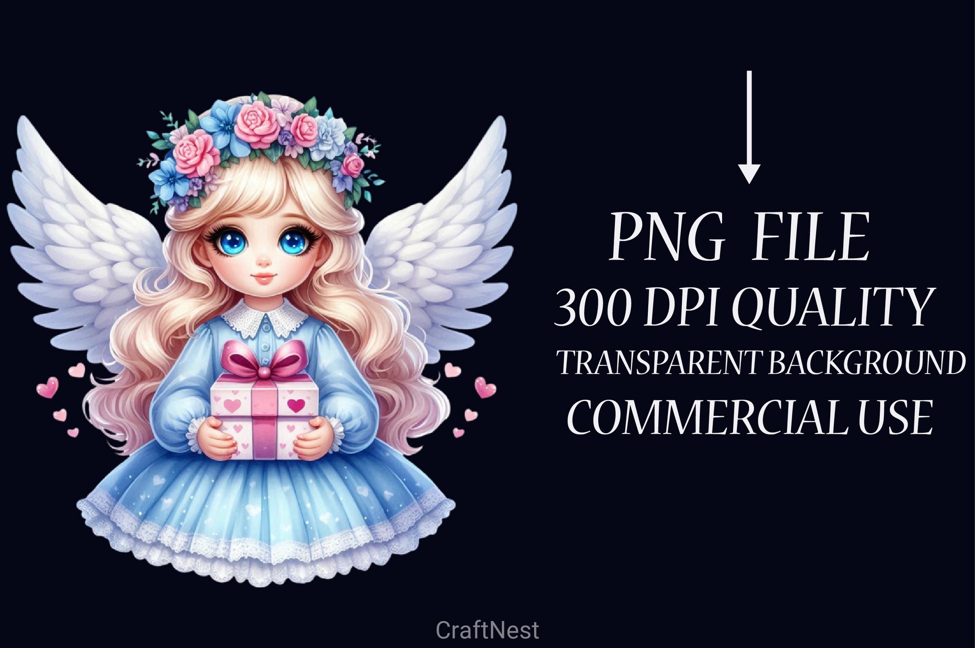 Valentine Fairy Girl Clipart Bundle 4 - CraftNest - Digital Crafting and Art