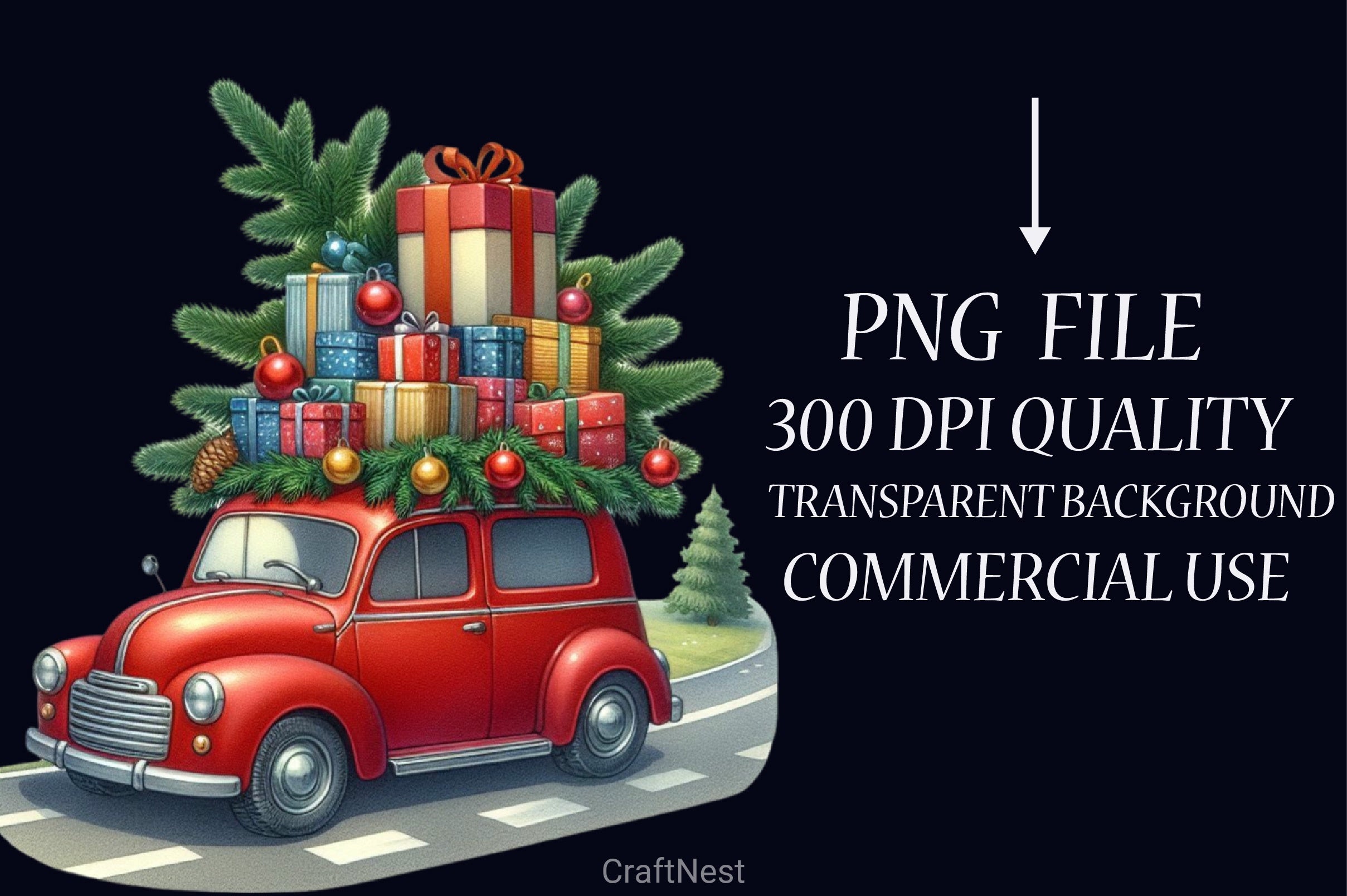 Christmas Cars Clipart Bundle - CraftNest - Digital Crafting and Art