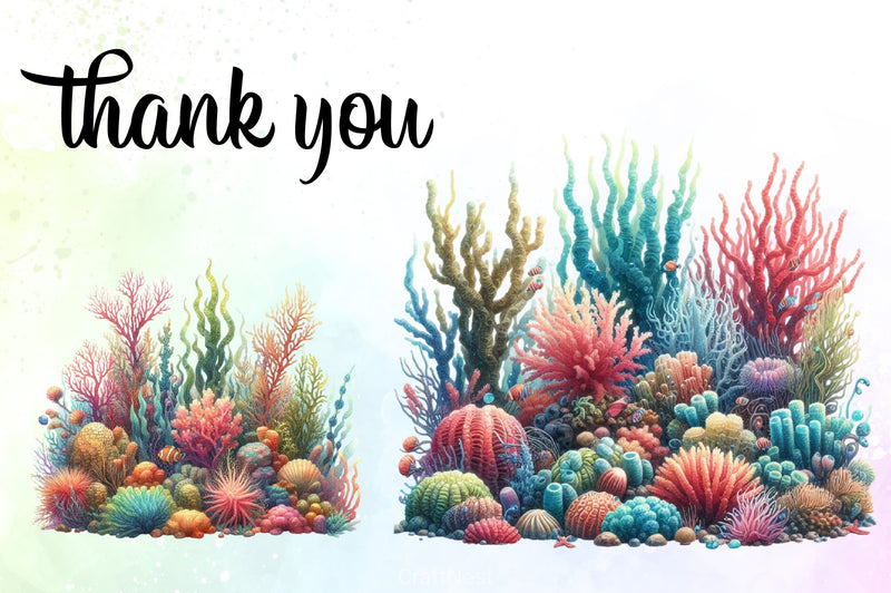 Colorful Coral Reef Sea Shell Clipart Bundle - CraftNest - Digital Crafting and Art