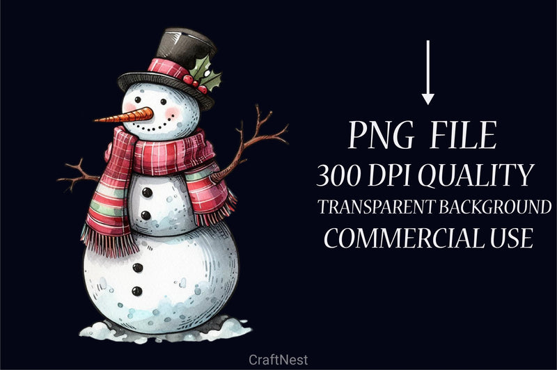 Christmas Snowman Clipart Bundle 9 - CraftNest - Digital Crafting and Art