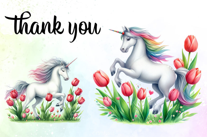 Floral Unicorn Clipart Bundle - CraftNest - Digital Crafting and Art