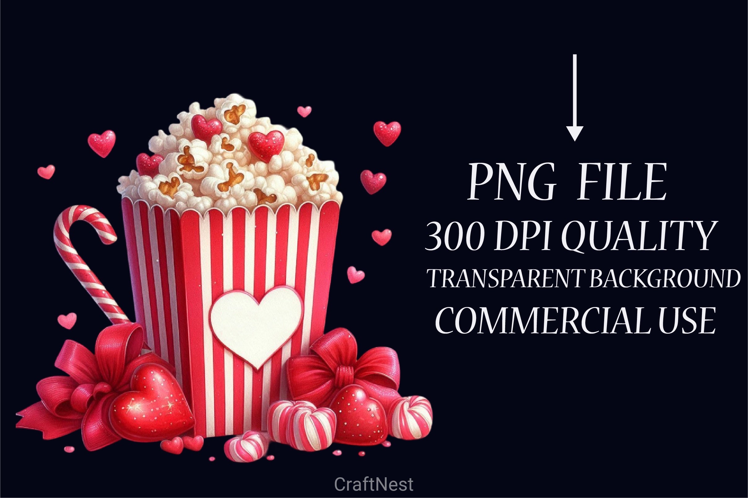 Valentine's Popcorn Clipart Bundle - CraftNest - Digital Crafting and Art
